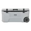 Portable Cooler 74 QT Insulated Wheeled Cooler 120 Can Capacity with Cup Holder