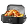 Roaster Oven, 18QT Fast-Cooking Turkey Roaster, 150-450°F Adjustable Temperature Turkey Oven with Self-Basting Lid, Removable Pan and Rack