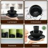 Black Dinnerware Set for 4, 16 Pack Plastic BPA-Free Dinner Plates, Salad Plates, Cereal Bowls, Cups, Unbreakable Plates and Bowls Sets