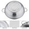 Colander Set of 3, Stainless Steel Micro-Perforated Colanders Strainers for Draining Rinsing Washing, Ideal for Pasta Vegetables Fruits