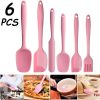 6pcs Silicone Kitchenware Set; Kitchen Supplies; Baking Supplies; Large Scraper; Spatula; Baking Tools; Cake Cream Spatula; Kitchen Tool Set
